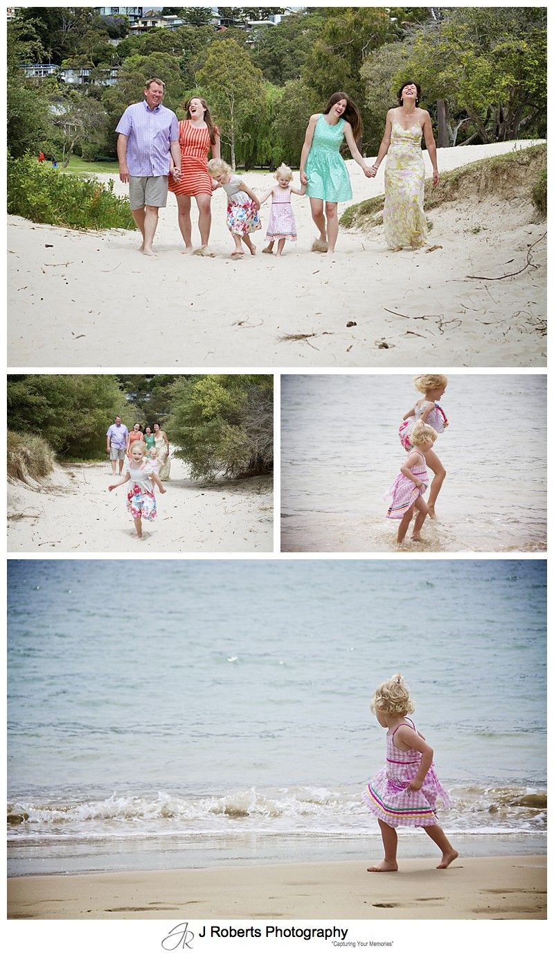 family fun at the beach - sydney family portrait photography